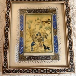 Framed Vintage Art with Intricate Design